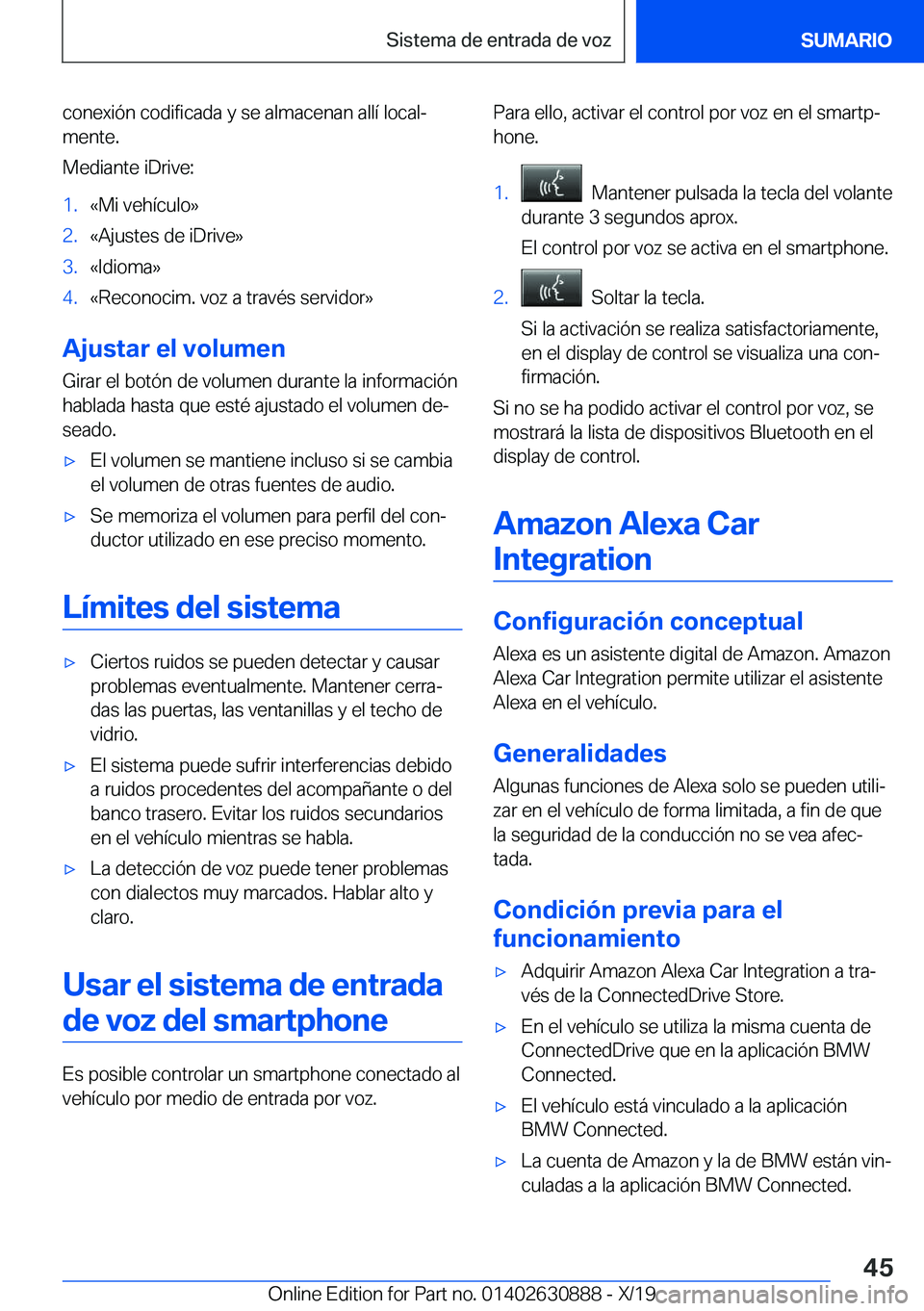 BMW X2 2020  Manuales de Empleo (in Spanish) �c�o�n�e�x�i�