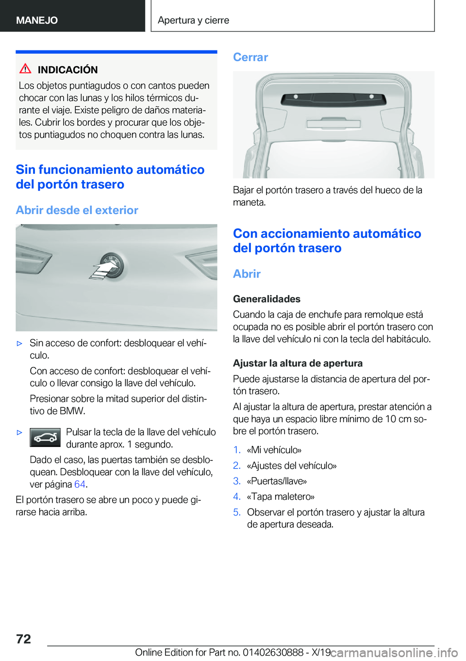 BMW X2 2020  Manuales de Empleo (in Spanish) �I�N�D�I�C�A�C�I�