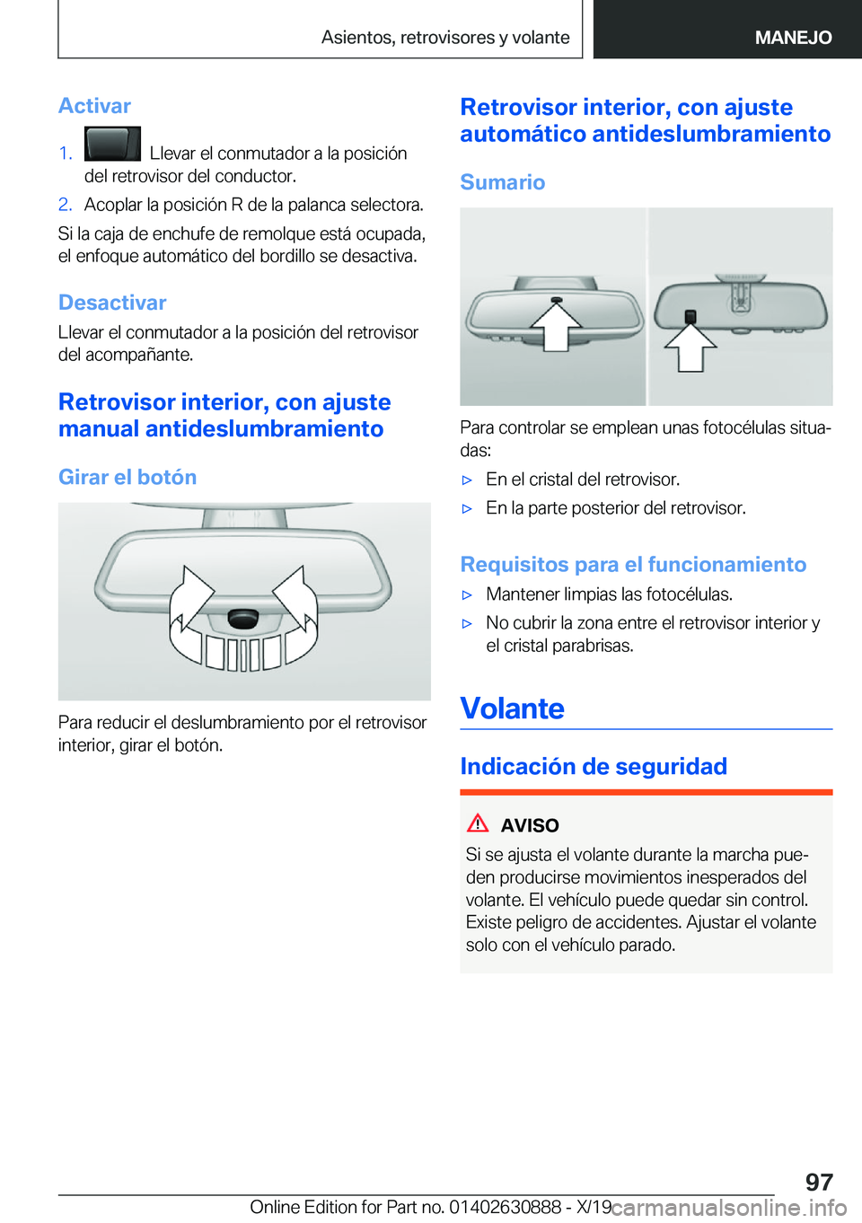 BMW X2 2020  Manuales de Empleo (in Spanish) �A�c�t�i�v�a�r�1�.���L�l�e�v�a�r��e�l��c�o�n�m�u�t�a�d�o�r��a��l�a��p�o�s�i�c�i�