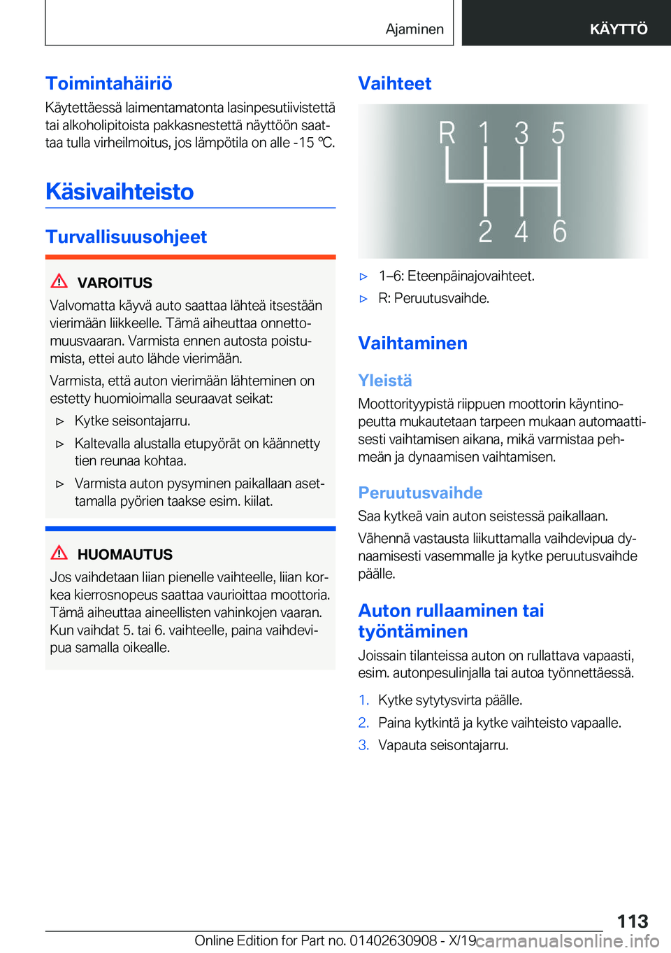 BMW X2 2020  Omistajan Käsikirja (in Finnish) �T�o�i�m�i�n�t�a�h�