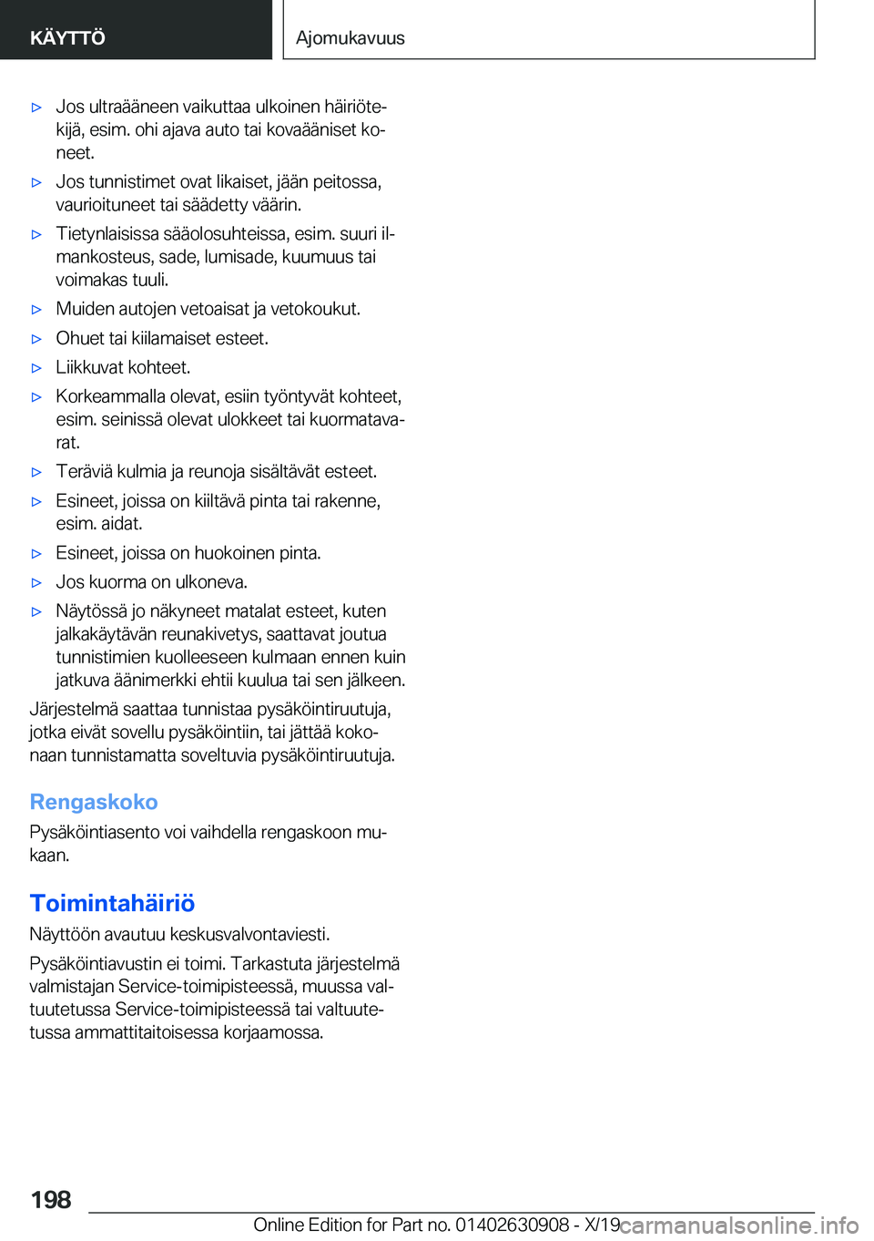 BMW X2 2020  Omistajan Käsikirja (in Finnish) x�J�o�s��u�l�t�r�a�