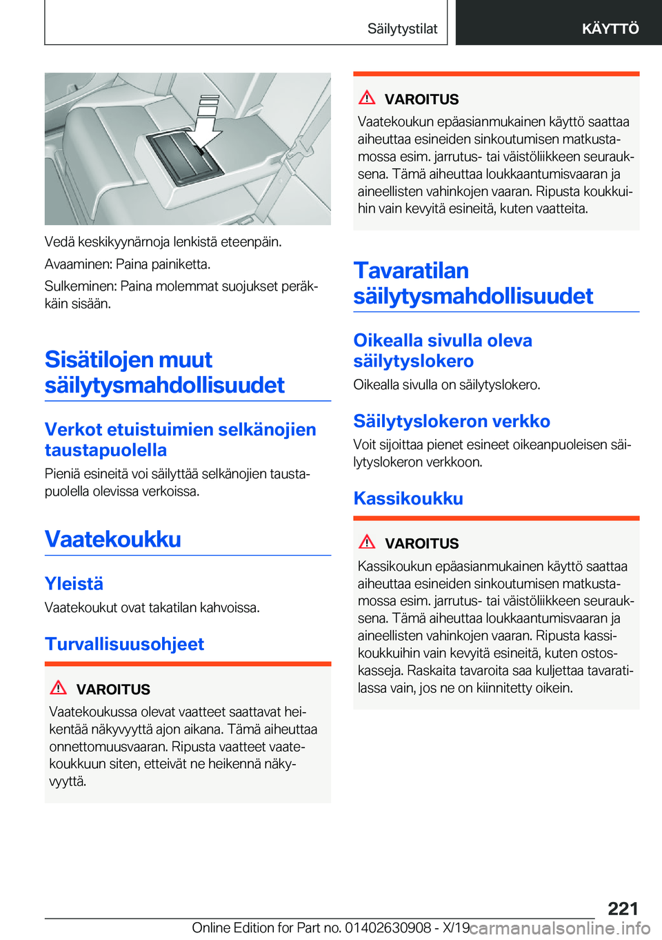 BMW X2 2020  Omistajan Käsikirja (in Finnish) �V�e�d�