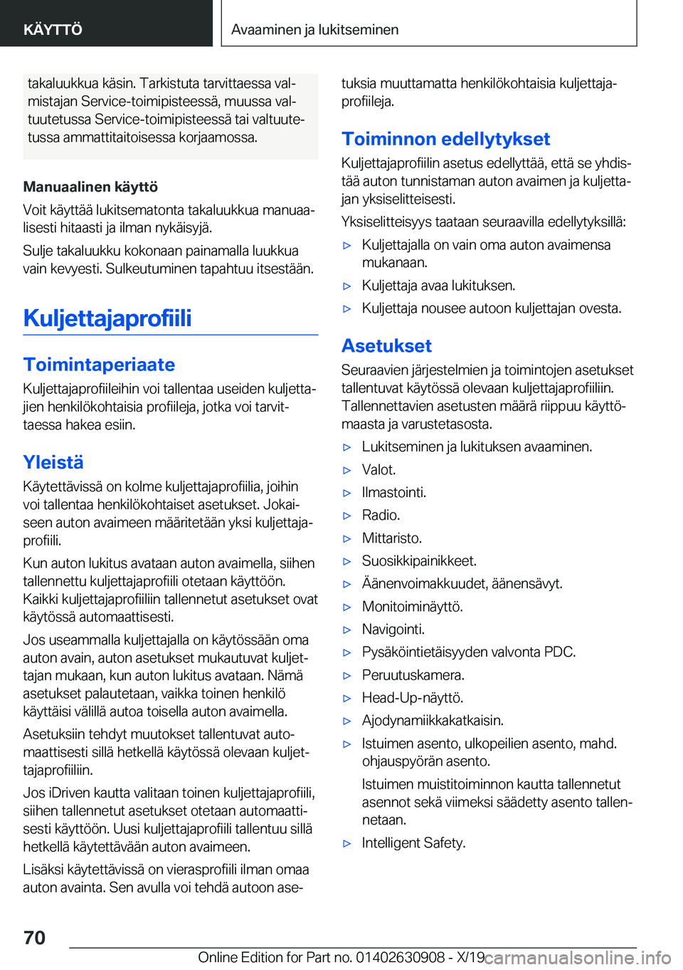 BMW X2 2020  Omistajan Käsikirja (in Finnish) �t�a�k�a�l�u�u�k�k�u�a��k�