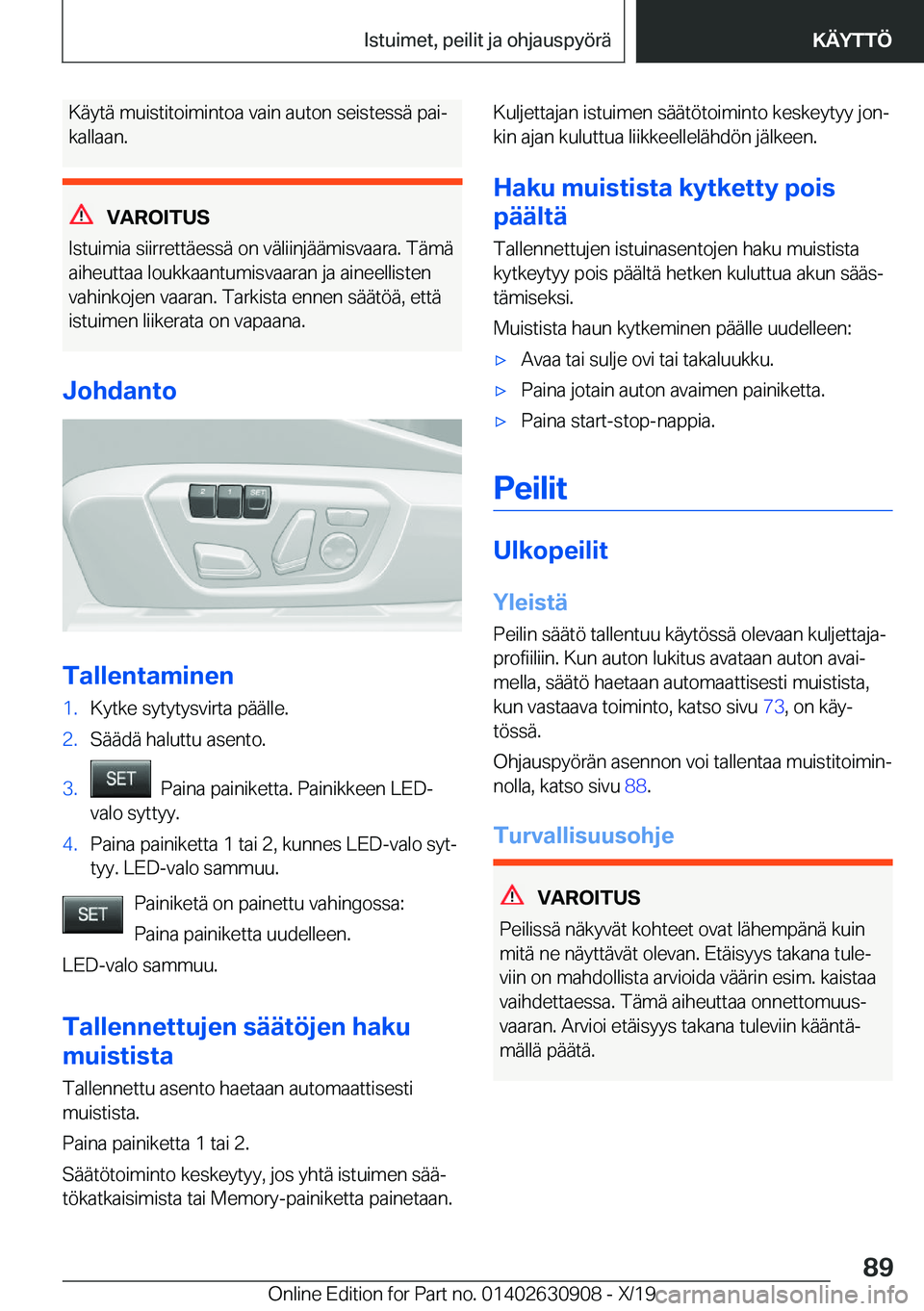 BMW X2 2020  Omistajan Käsikirja (in Finnish) �K�