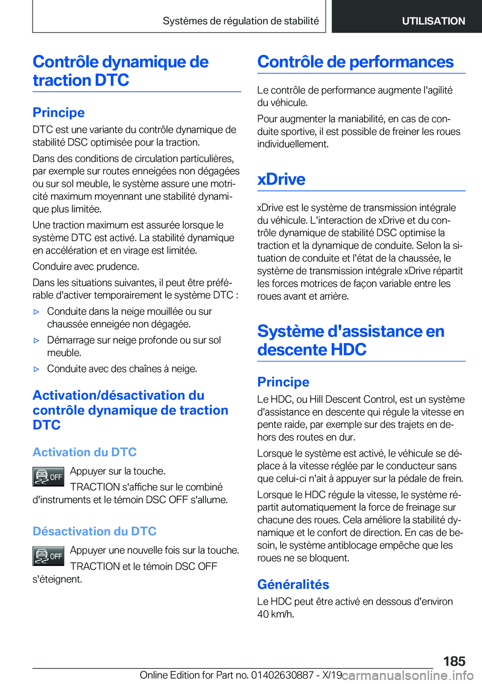 BMW X2 2020  Notices Demploi (in French) �C�o�n�t�r�