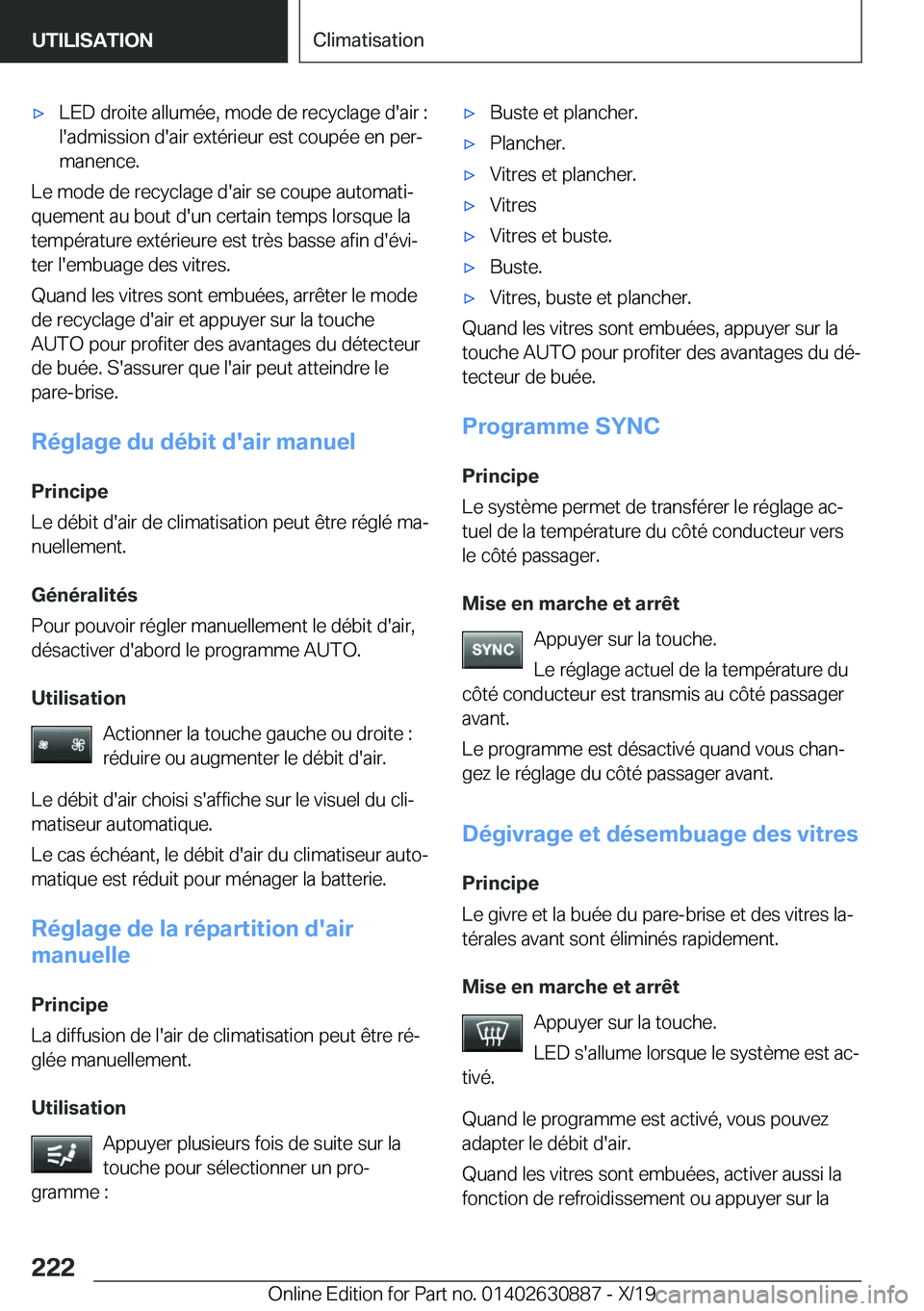 BMW X2 2020  Notices Demploi (in French) 'x�L�E�D��d�r�o�i�t�e��a�l�l�u�m�é�e�,��m�o�d�e��d�e��r�e�c�y�c�l�a�g�e��d�'�a�i�r��:�l�'�a�d�m�i�s�s�i�o�n��d�'�a�i�r��e�x�t�é�r�i�e�u�r��e�s�t��c�o�u�p�é�e��e�n��p�e�