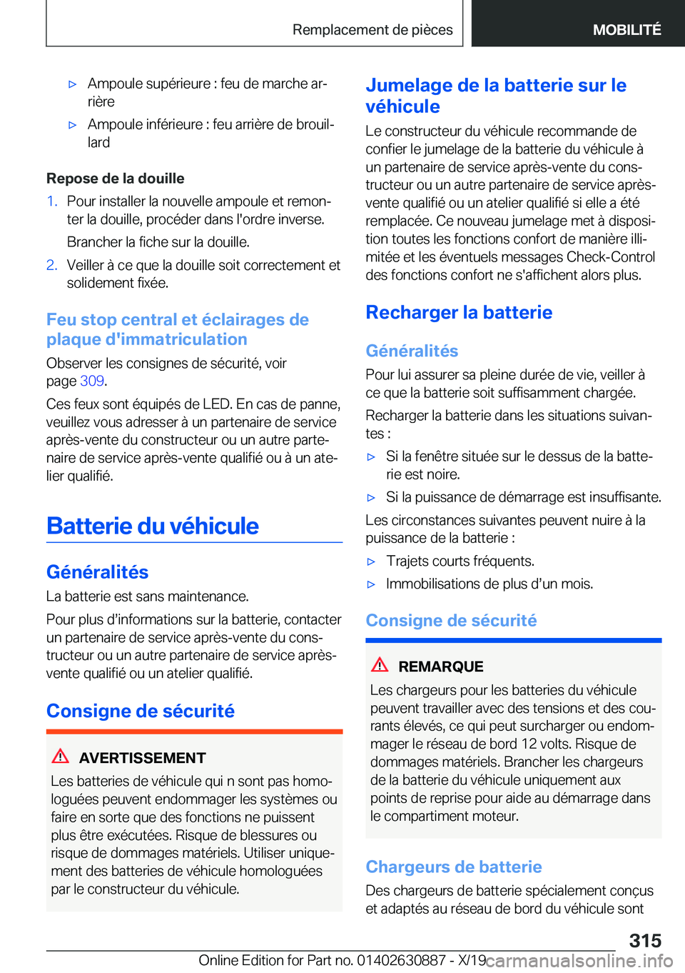 BMW X2 2020  Notices Demploi (in French) 'x�A�m�p�o�u�l�e��s�u�p�é�r�i�e�u�r�e��:��f�e�u��d�e��m�a�r�c�h�e��a�rj
�r�i�è�r�e'x�A�m�p�o�u�l�e��i�n�f�é�r�i�e�u�r�e��:��f�e�u��a�r�r�i�è�r�e��d�e��b�r�o�u�i�lj �l�a�r�d
�