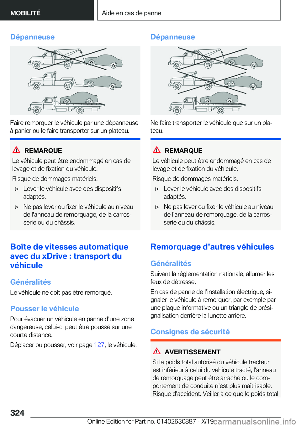 BMW X2 2020  Notices Demploi (in French) �D�é�p�a�n�n�e�u�s�e
�F�a�i�r�e��r�e�m�o�r�q�u�e�r��l�e��v�é�h�i�c�u�l�e��p�a�r��u�n�e��d�é�p�a�n�n�e�u�s�e�