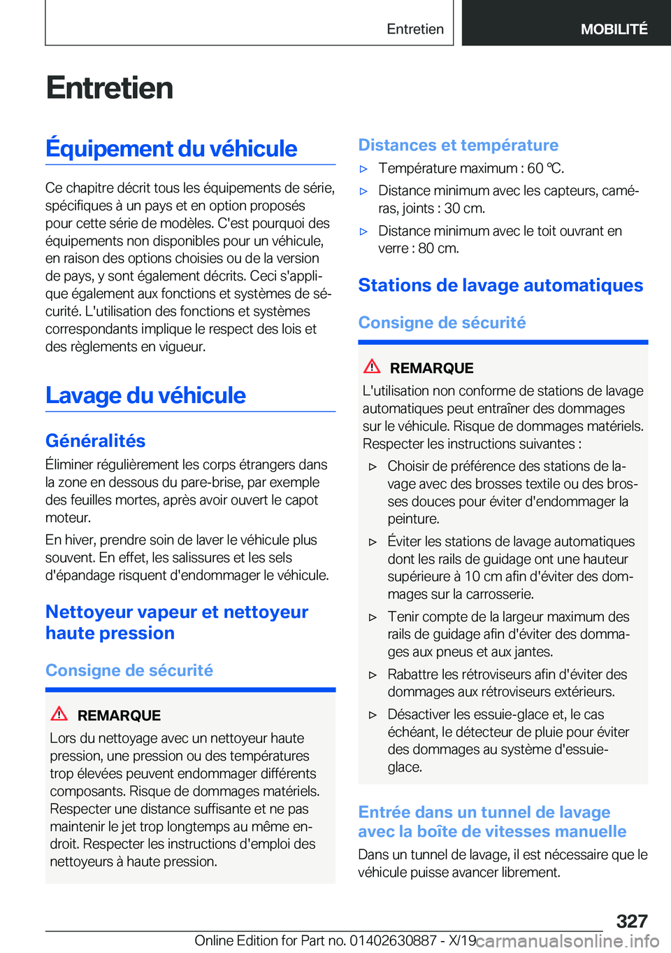 BMW X2 2020  Notices Demploi (in French) �E�n�t�r�e�t�i�e�n�