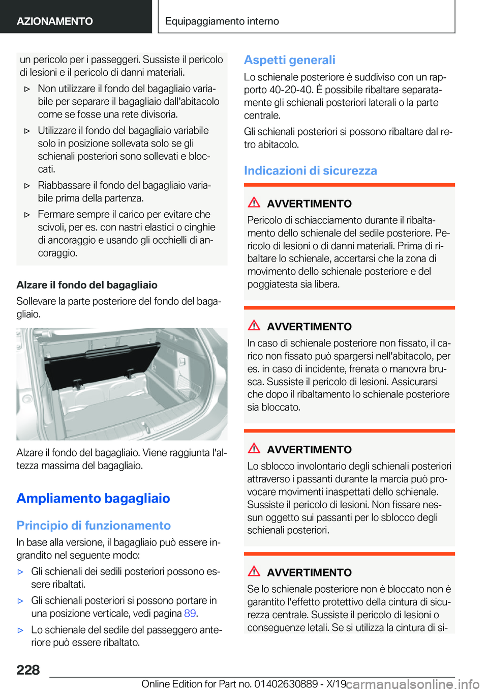 BMW X2 2020  Libretti Di Uso E manutenzione (in Italian) �u�n��p�e�r�i�c�o�l�o��p�e�r��i��p�a�s�s�e�g�g�e�r�i�.��S�u�s�s�i�s�t�e��i�l��p�e�r�i�c�o�l�o�d�i��l�e�s�i�o�n�i��e��i�l��p�e�r�i�c�o�l�o��d�i��d�a�n�n�i��m�a�t�e�r�i�a�l�i�.'x�N�o�n