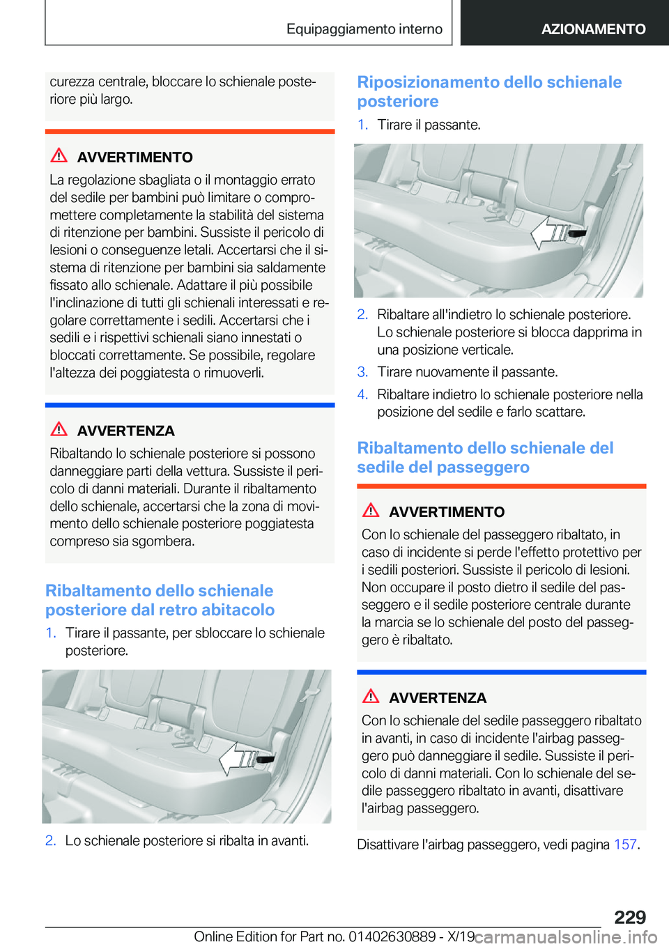 BMW X2 2020  Libretti Di Uso E manutenzione (in Italian) �c�u�r�e�z�z�a��c�e�n�t�r�a�l�e�,��b�l�o�c�c�a�r�e��l�o��s�c�h�i�e�n�a�l�e��p�o�s�t�eª�r�i�o�r�e��p�i�