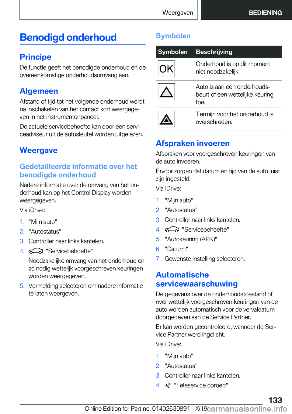 BMW X2 2020  Instructieboekjes (in Dutch) �B�e�n�o�d�i�g�d��o�n�d�e�r�h�o�u�d
�P�r�i�n�c�i�p�e
�D�e��f�u�n�c�t�i�e��g�e�e�f�t��h�e�t��b�e�n�o�d�i�g�d�e��o�n�d�e�r�h�o�u�d��e�n��d�e �o�v�e�r�e�e�n�k�o�m�s�t�i�g�e��o�n�d�e�r�h�o�u�d�s�