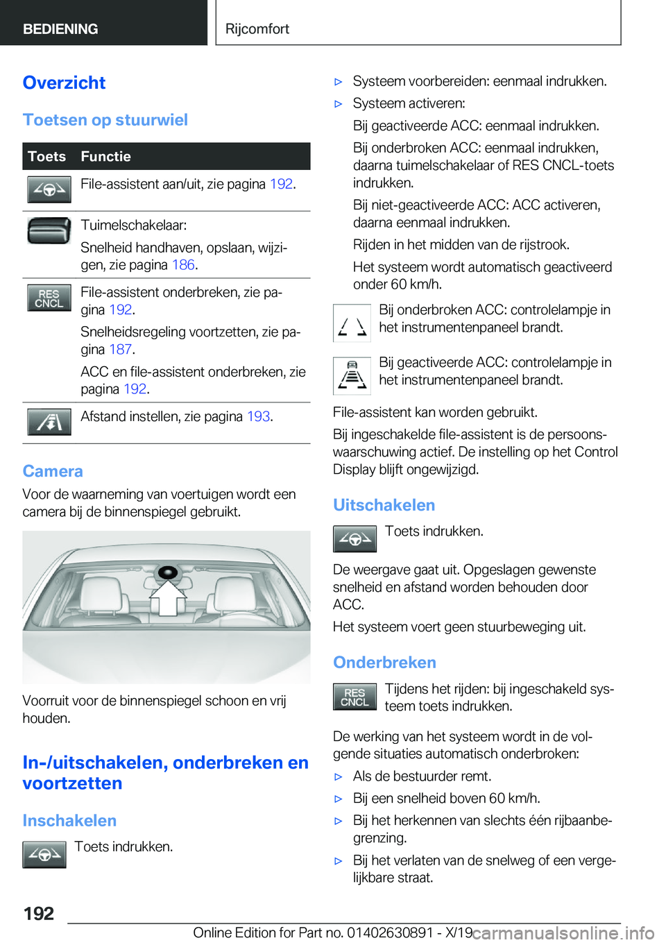 BMW X2 2020  Instructieboekjes (in Dutch) �O�v�e�r�z�i�c�h�t�T�o�e�t�s�e�n��o�p��s�t�u�u�r�w�i�e�l�T�o�e�t�s�F�u�n�c�t�i�e�F�i�l�e�-�a�s�s�i�s�t�e�n�t��a�a�n�/�u�i�t�,��z�i�e��p�a�g�i�n�a� �1�9�2�.�T�u�i�m�e�l�s�c�h�a�k�e�l�a�a�r�:
�S�n
