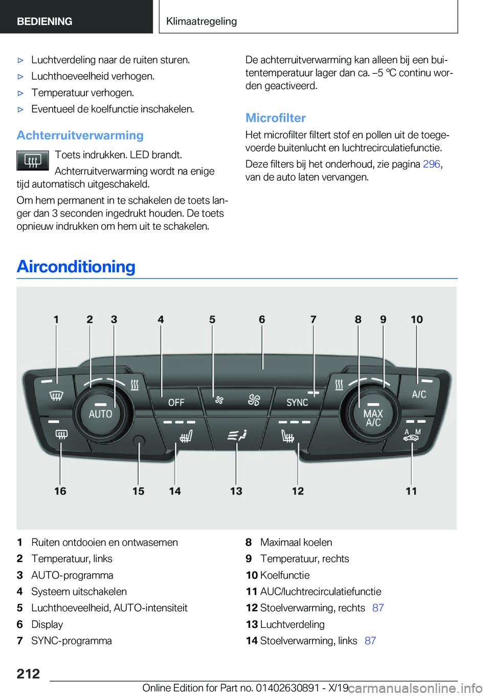 BMW X2 2020  Instructieboekjes (in Dutch) 'x�L�u�c�h�t�v�e�r�d�e�l�i�n�g��n�a�a�r��d�e��r�u�i�t�e�n��s�t�u�r�e�n�.'x�L�u�c�h�t�h�o�e�v�e�e�l�h�e�i�d��v�e�r�h�o�g�e�n�.'x�T�e�m�p�e�r�a�t�u�u�r��v�e�r�h�o�g�e�n�.'x�E�v�e�n