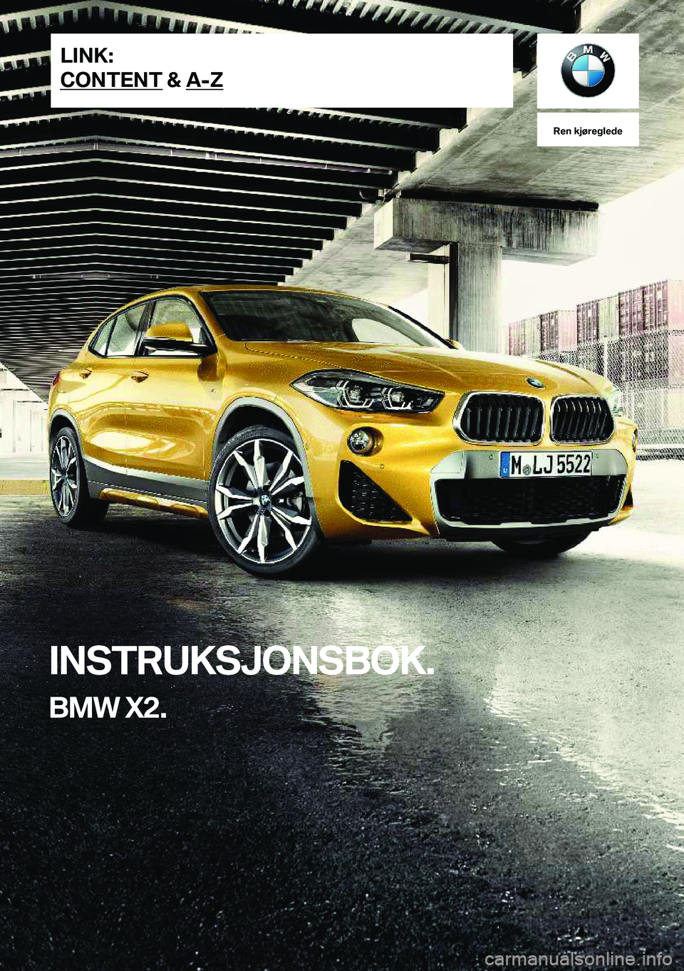 BMW X2 2020  InstruksjonsbØker (in Norwegian) �R�e�n��k�j�