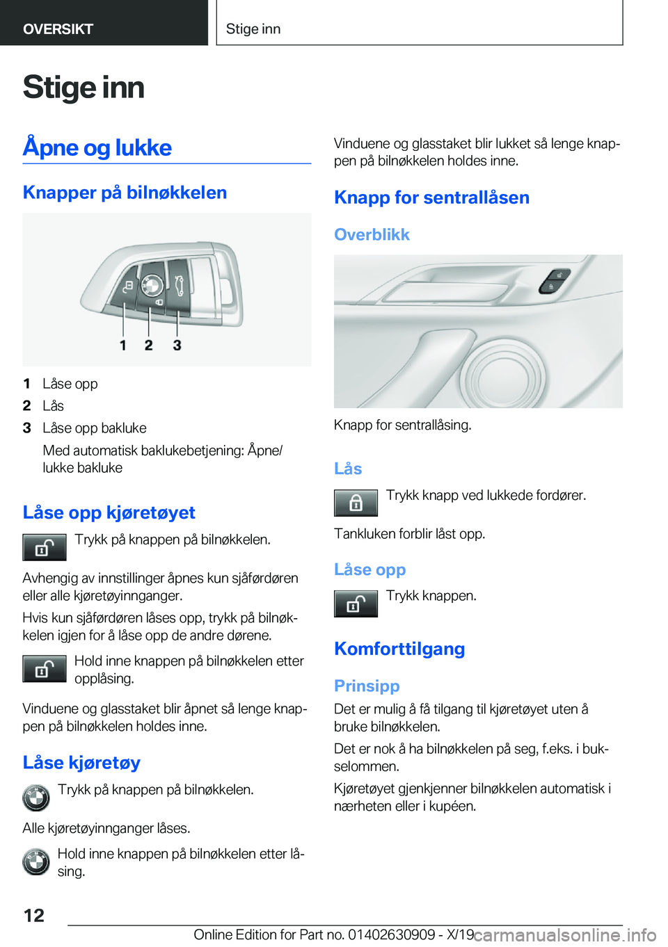 BMW X2 2020  InstruksjonsbØker (in Norwegian) �S�t�i�g�e��i�n�n�