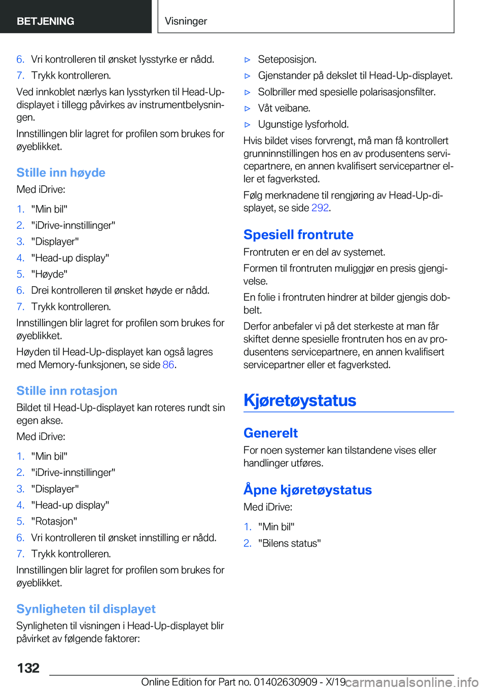 BMW X2 2020  InstruksjonsbØker (in Norwegian) �6�.�V�r�i��k�o�n�t�r�o�l�l�e�r�e�n��t�i�l��