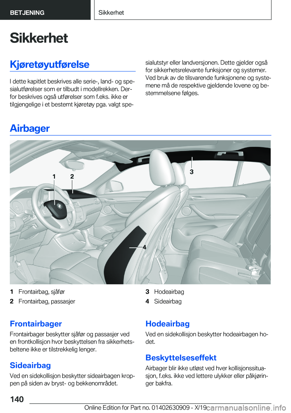 BMW X2 2020  InstruksjonsbØker (in Norwegian) �S�i�k�k�e�r�h�e�t�K�j�