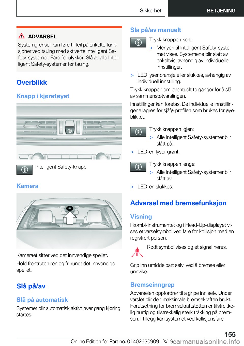 BMW X2 2020  InstruksjonsbØker (in Norwegian) �A�D�V�A�R�S�E�L
�S�y�s�t�e�m�g�r�e�n�s�e�r��k�a�n��f�
