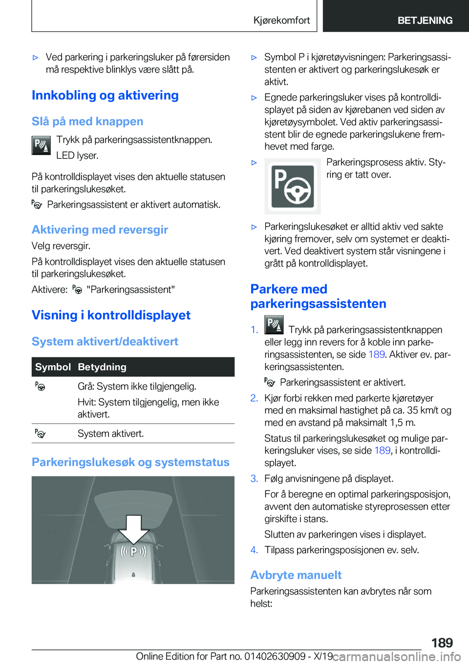 BMW X2 2020  InstruksjonsbØker (in Norwegian) x�V�e�d��p�a�r�k�e�r�i�n�g��i��p�a�r�k�e�r�i�n�g�s�l�u�k�e�r��p�å��f�