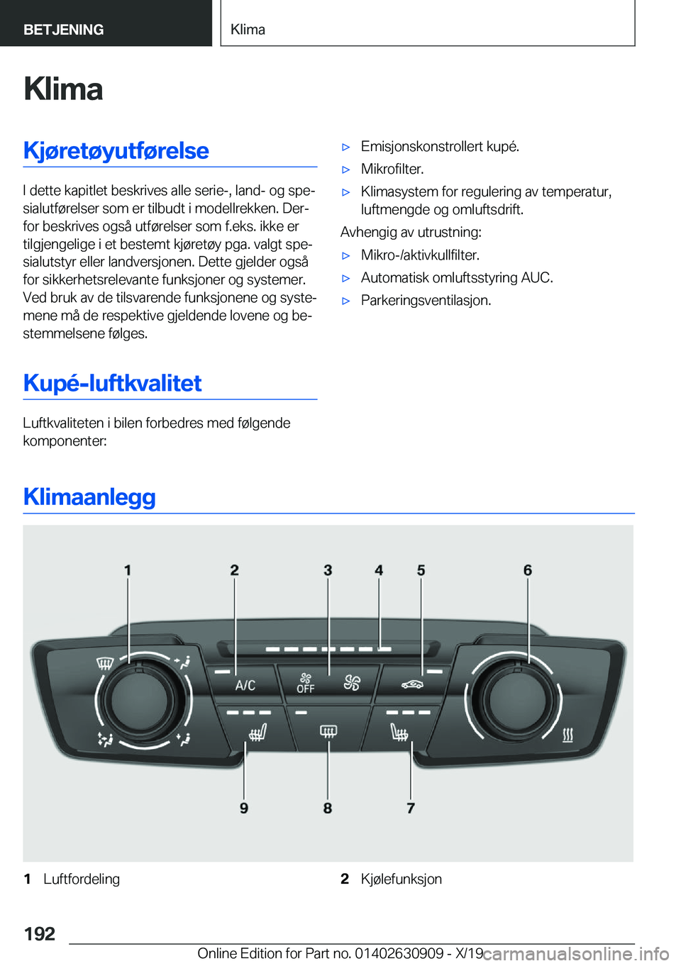 BMW X2 2020  InstruksjonsbØker (in Norwegian) �K�l�i�m�a�K�j�