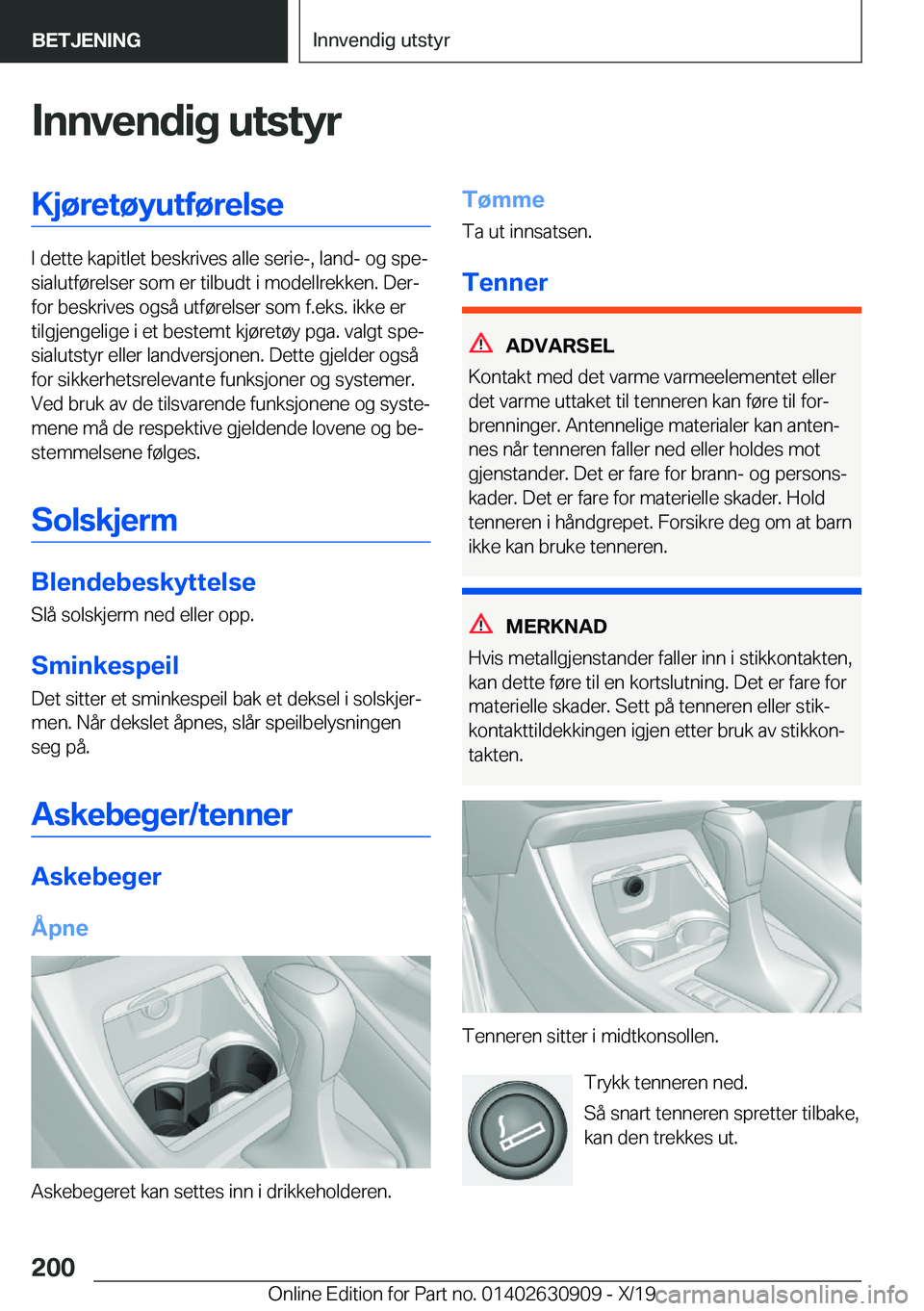 BMW X2 2020  InstruksjonsbØker (in Norwegian) �I�n�n�v�e�n�d�i�g��u�t�s�t�y�r�K�j�