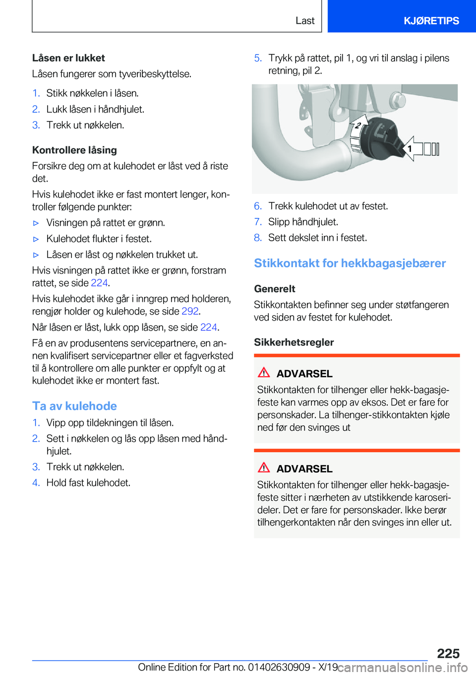 BMW X2 2020  InstruksjonsbØker (in Norwegian) �L�å�s�e�n��e�r��l�u�k�k�e�t
�L�å�s�e�n��f�u�n�g�e�r�e�r��s�o�m��t�y�v�e�r�i�b�e�s�k�y�t�t�e�l�s�e�.�1�.�S�t�i�k�k��n�