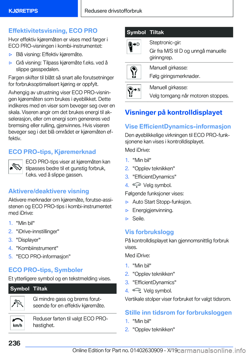BMW X2 2020  InstruksjonsbØker (in Norwegian) �E�f�f�e�k�t�i�v�i�t�e�t�s�v�i�s�n�i�n�g�,��E�C�O��P�R�O
�H�v�o�r��e�f�f�e�k�t�i�v��k�j�