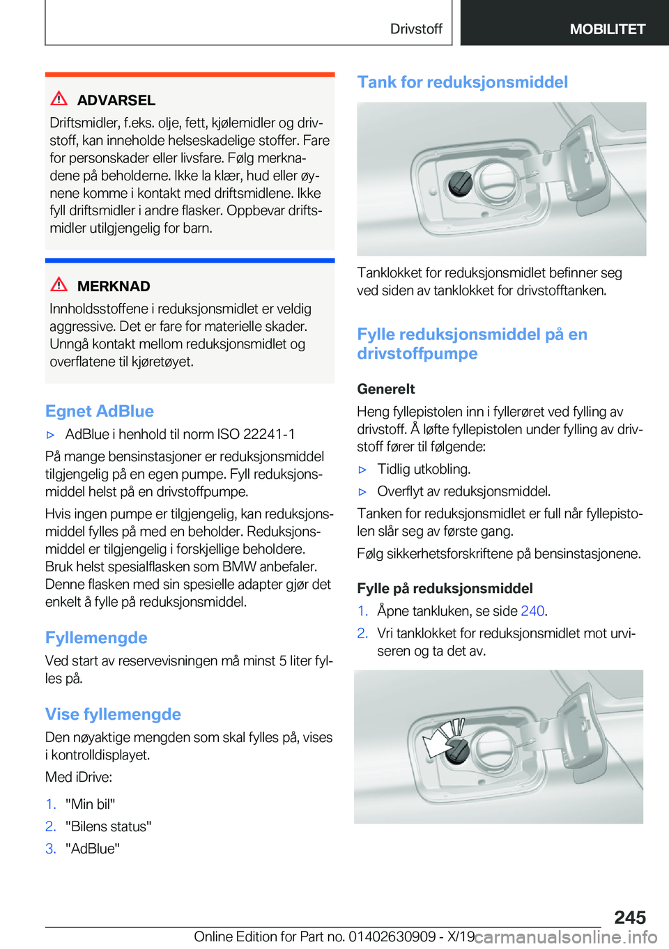 BMW X2 2020  InstruksjonsbØker (in Norwegian) �A�D�V�A�R�S�E�L
�D�r�i�f�t�s�m�i�d�l�e�r�,��f�.�e�k�s�.��o�l�j�e�,��f�e�t�t�,��k�j�