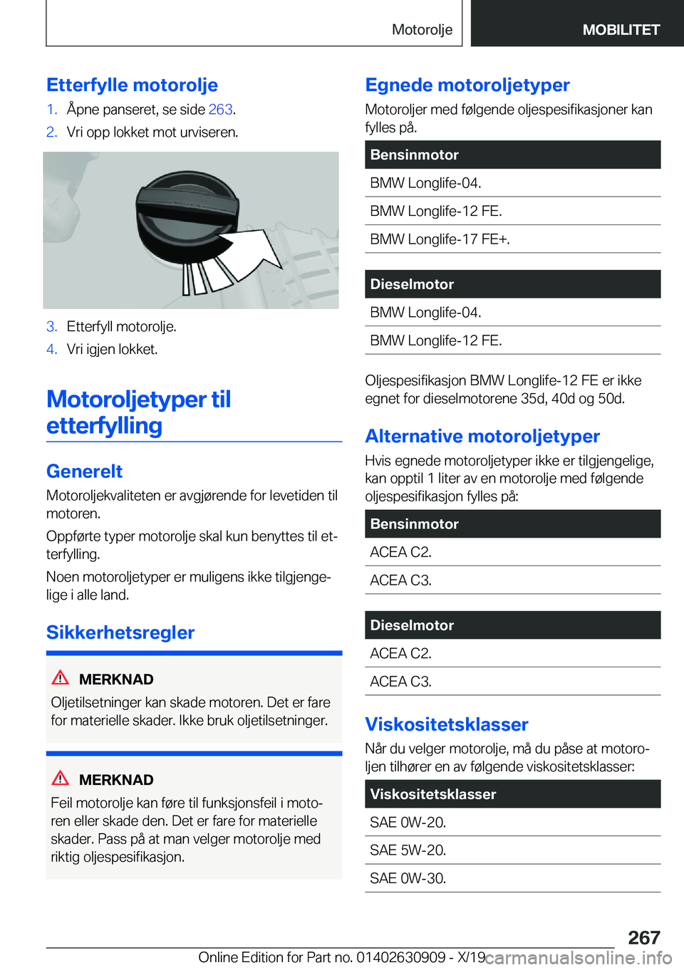 BMW X2 2020  InstruksjonsbØker (in Norwegian) �E�t�t�e�r�f�y�l�l�e��m�o�t�o�r�o�l�j�e�1�.�