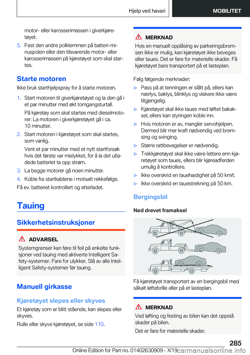 BMW X2 2020  InstruksjonsbØker (in Norwegian) �m�o�t�o�r�-��e�l�l�e�r��k�a�r�o�s�s�e�r�i�m�a�s�s�e�n��i��g�i�v�e�r�k�j�