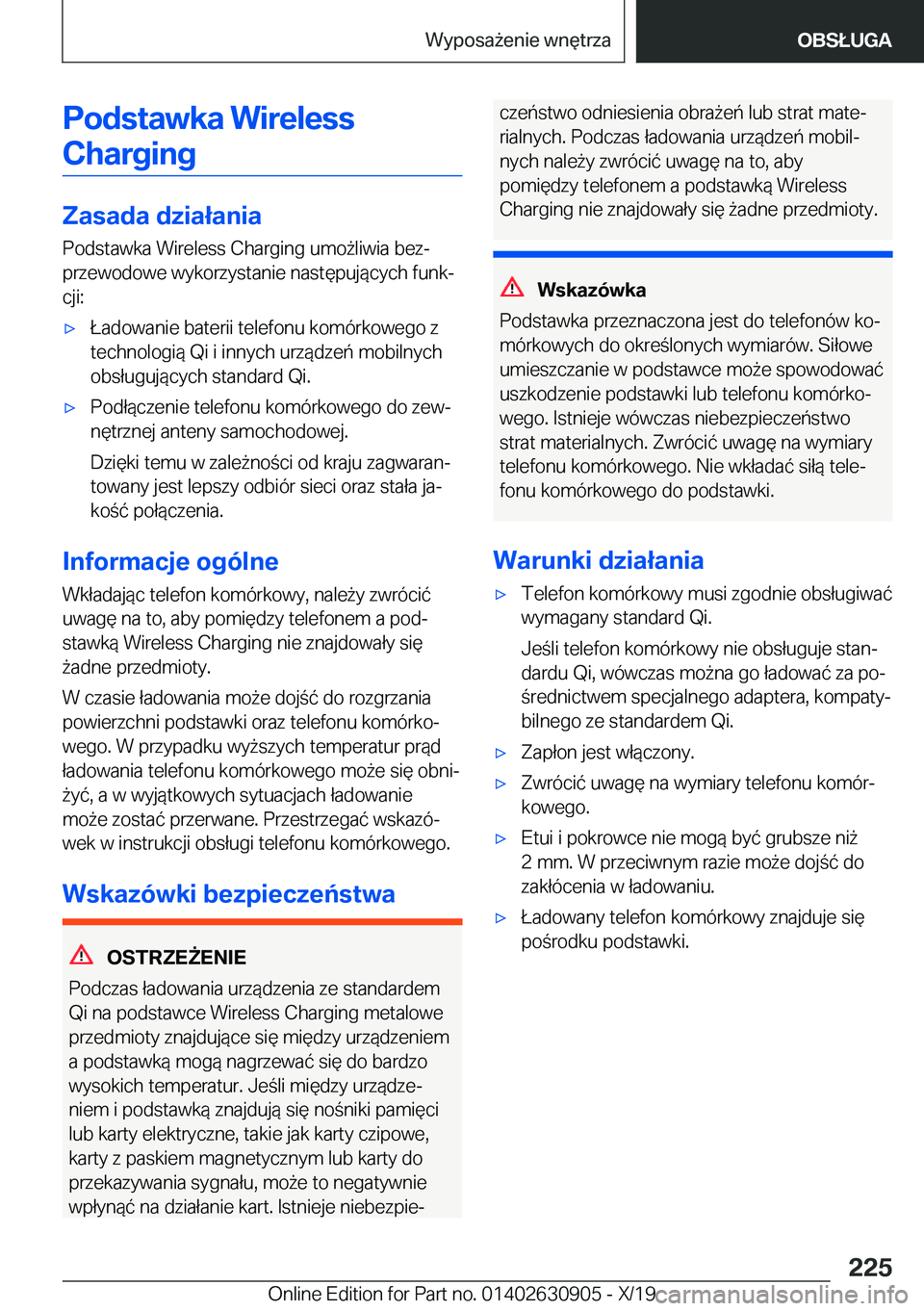 BMW X2 2020  Instrukcja obsługi (in Polish) �P�o�d�s�t�a�w�k�a��W�i�r�e�l�e�s�s�C�h�a�r�g�i�n�g
�Z�a�s�a�d�a��d�z�i�a�ł�a�n�i�a
�P�o�d�s�t�a�w�k�a��W�i�r�e�l�e�s�s��C�h�a�r�g�i�n�g��u�m�o9�l�i�w�i�a��b�e�zj
�p�r�z�e�w�o�d�o�w�e��w�y�k