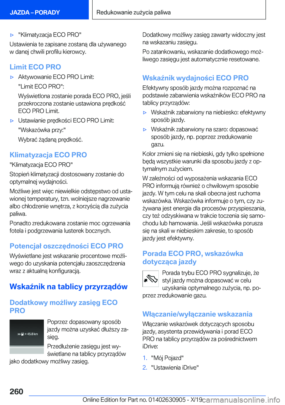 BMW X2 2020  Instrukcja obsługi (in Polish) 'x��K�l�i�m�a�t�y�z�a�c�j�a��E�C�O��P�R�O�
�U�s�t�a�w�i�e�n�i�a��t�e��z�a�p�i�s�a�n�e��z�o�s�t�a�n�
