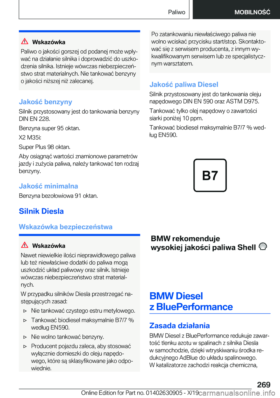 BMW X2 2020  Instrukcja obsługi (in Polish) �W�s�k�a�z�
