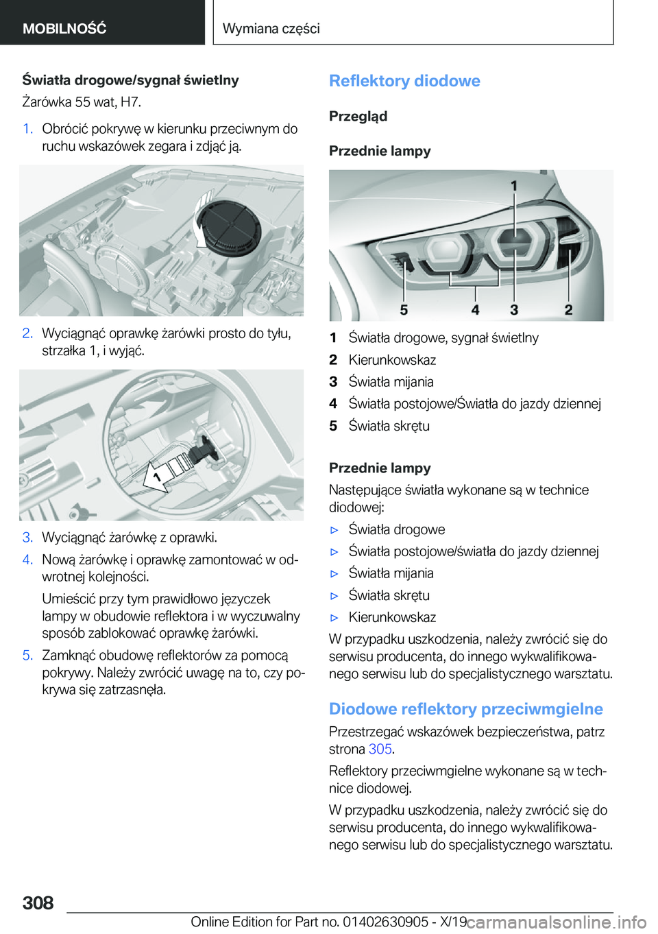BMW X2 2020  Instrukcja obsługi (in Polish) �w�i�a�t�ł�a��d�r�o�g�o�w�e�/�s�y�g�n�a�ł��w�i�e�t�l�n�y
8�a�r�