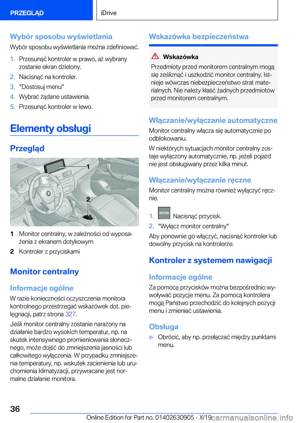 BMW X2 2020  Instrukcja obsługi (in Polish) �W�y�b�