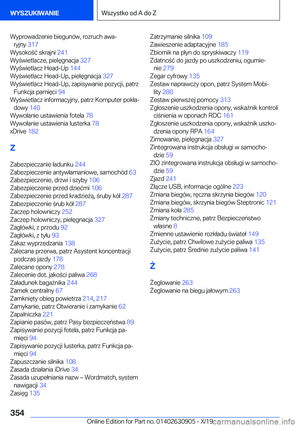 BMW X2 2020  Instrukcja obsługi (in Polish) �W�y�p�r�o�w�a�d�z�e�n�i�e��b�i�e�g�u�n�