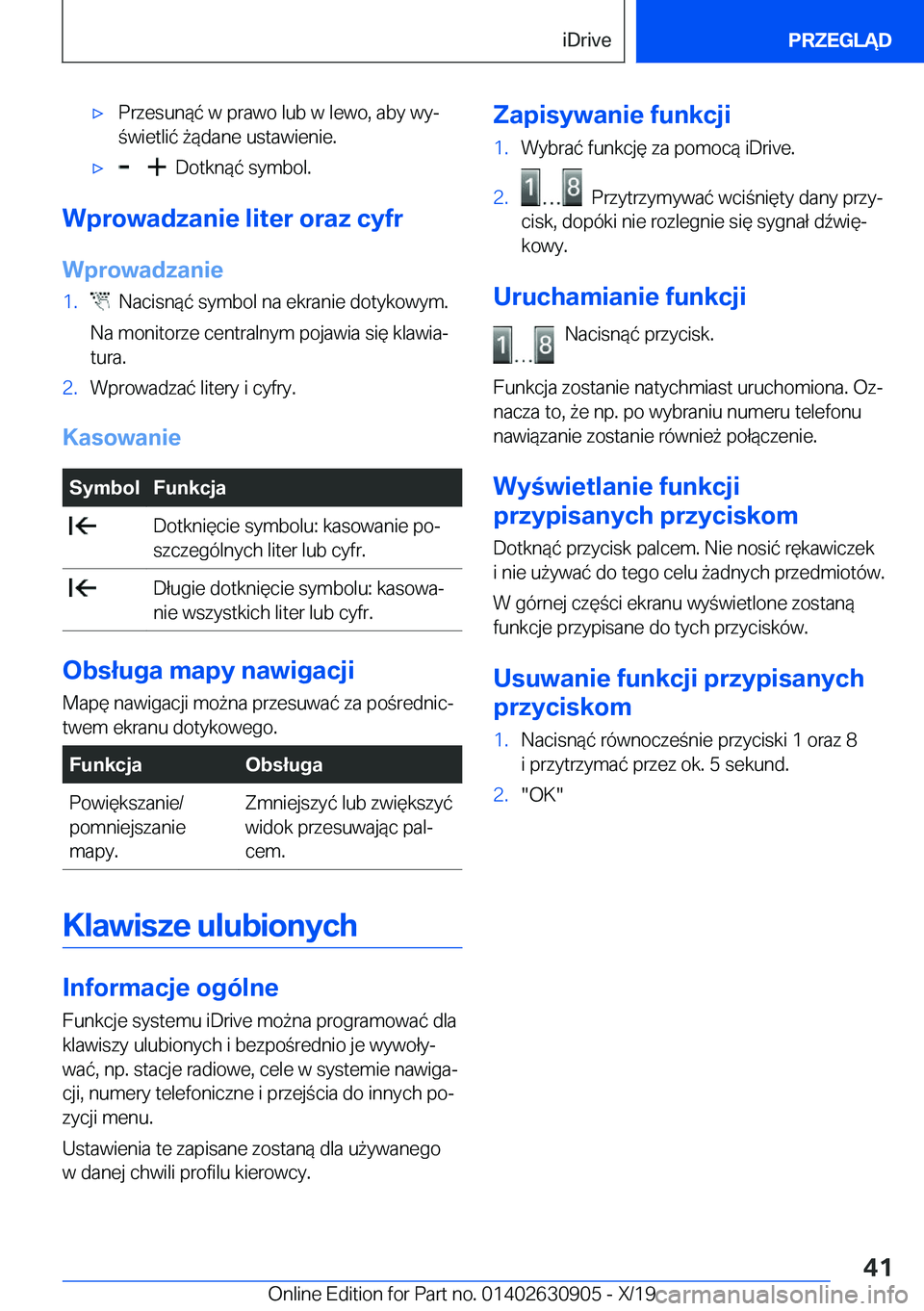 BMW X2 2020  Instrukcja obsługi (in Polish) 'x�P�r�z�e�s�u�n�