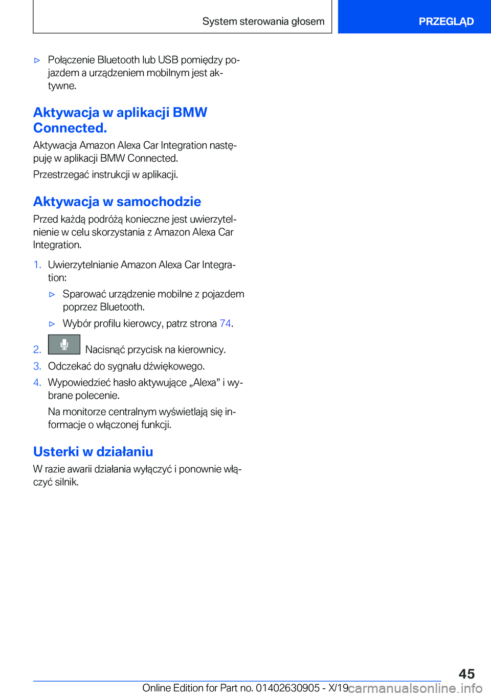 BMW X2 2020  Instrukcja obsługi (in Polish) 'x�P�o�ł�