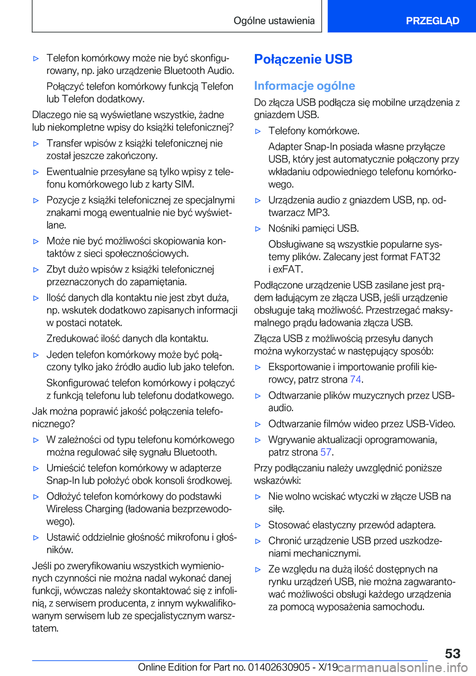 BMW X2 2020  Instrukcja obsługi (in Polish) 'x�T�e�l�e�f�o�n��k�o�m�