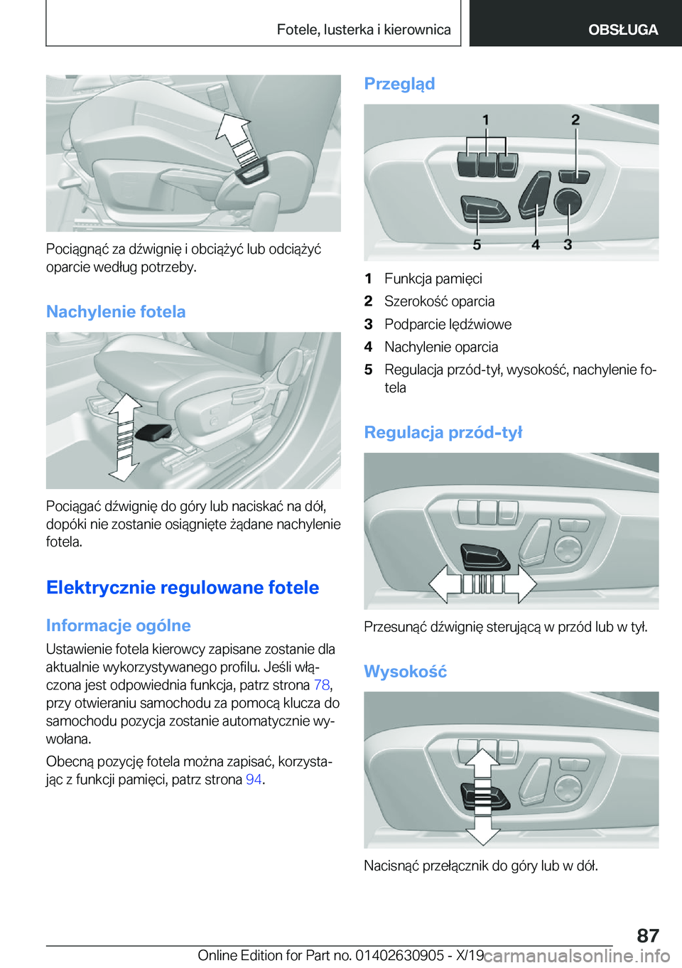 BMW X2 2020  Instrukcja obsługi (in Polish) �P�o�c�i�