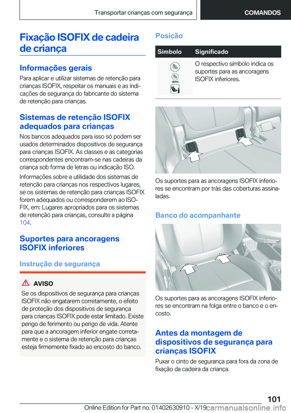 BMW X2 2020  Manual do condutor (in Portuguese) �F�i�x�a�