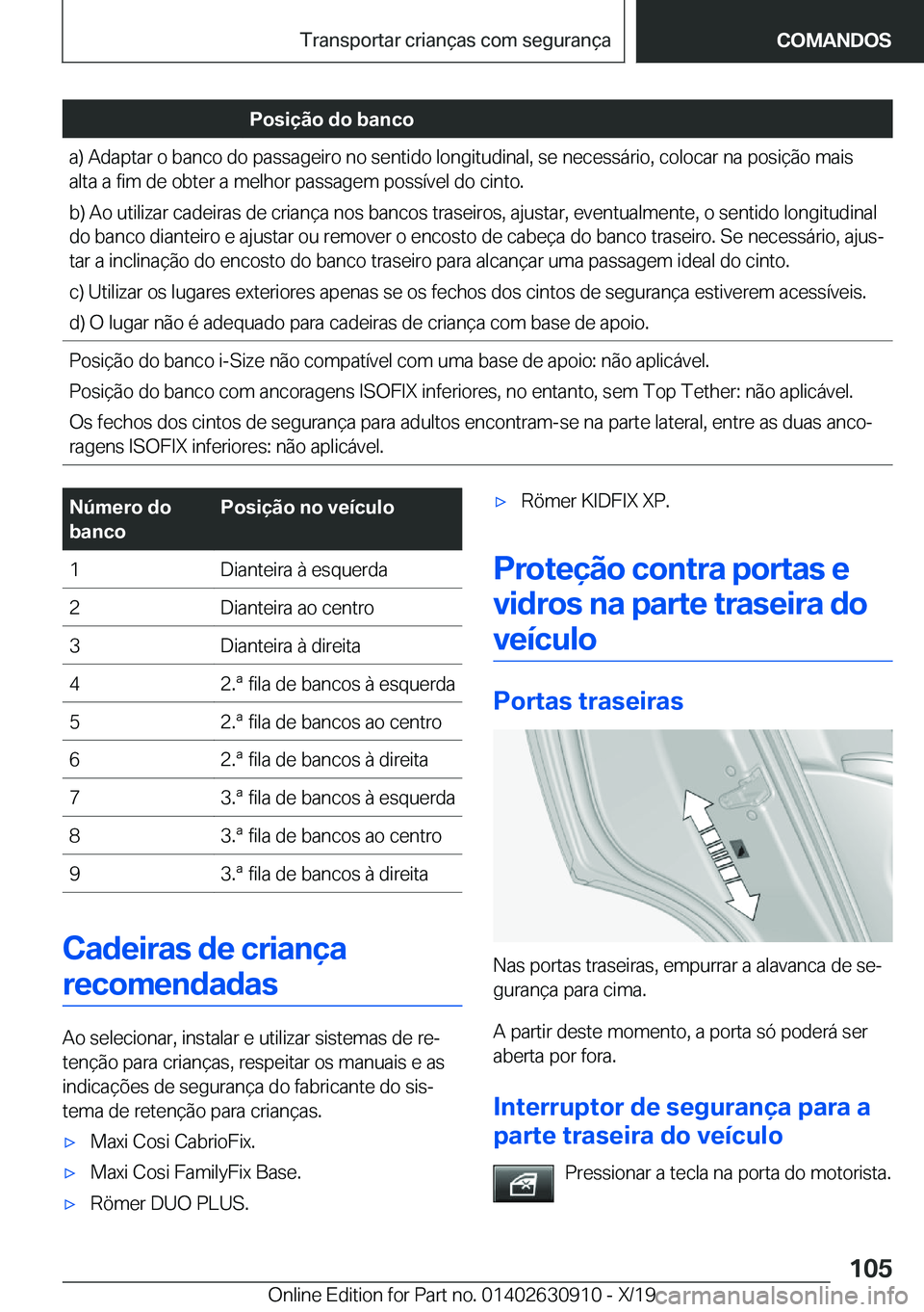 BMW X2 2020  Manual do condutor (in Portuguese) �P�o�s�i�