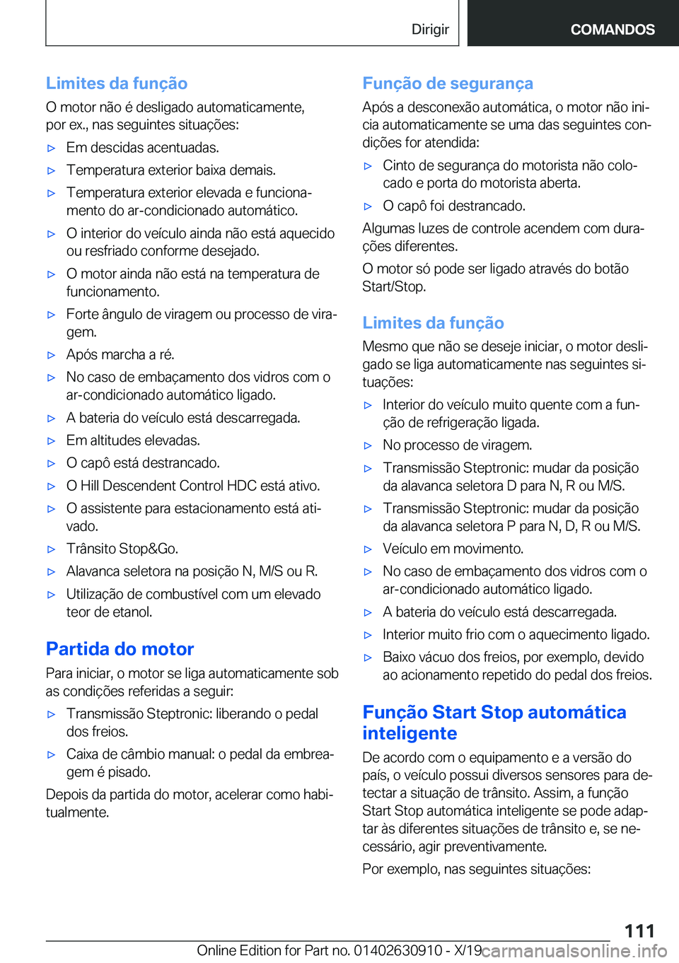 BMW X2 2020  Manual do condutor (in Portuguese) �L�i�m�i�t�e�s��d�a��f�u�n�