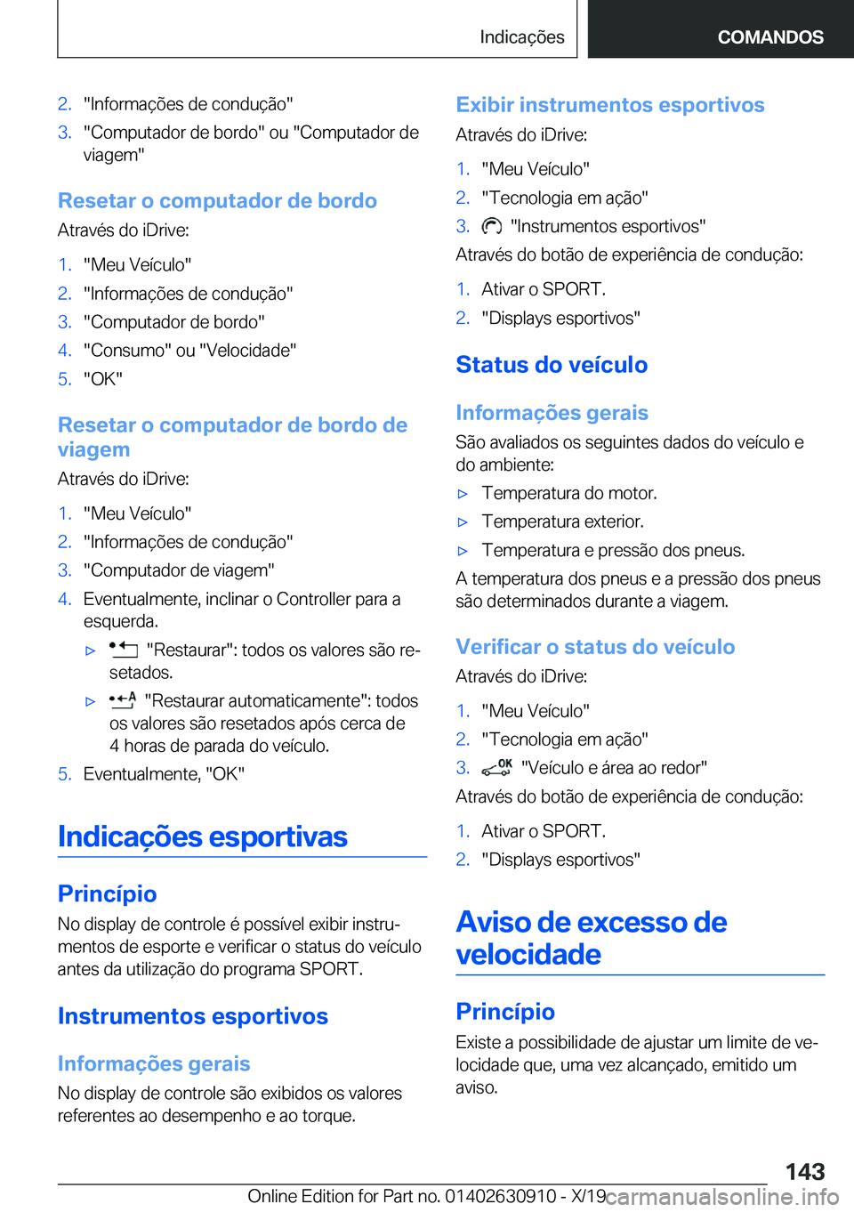 BMW X2 2020  Manual do condutor (in Portuguese) �2�.��I�n�f�o�r�m�a�