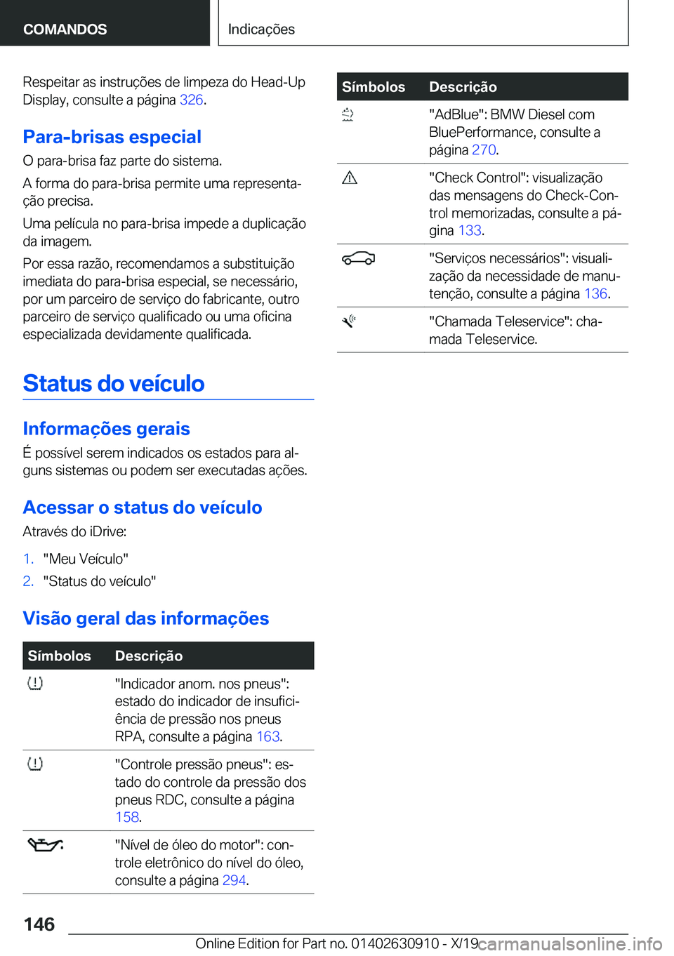 BMW X2 2020  Manual do condutor (in Portuguese) �R�e�s�p�e�i�t�a�r��a�s��i�n�s�t�r�u�