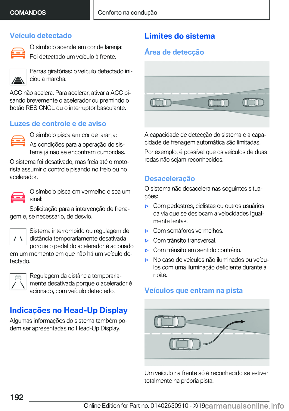 BMW X2 2020  Manual do condutor (in Portuguese) �V�e�