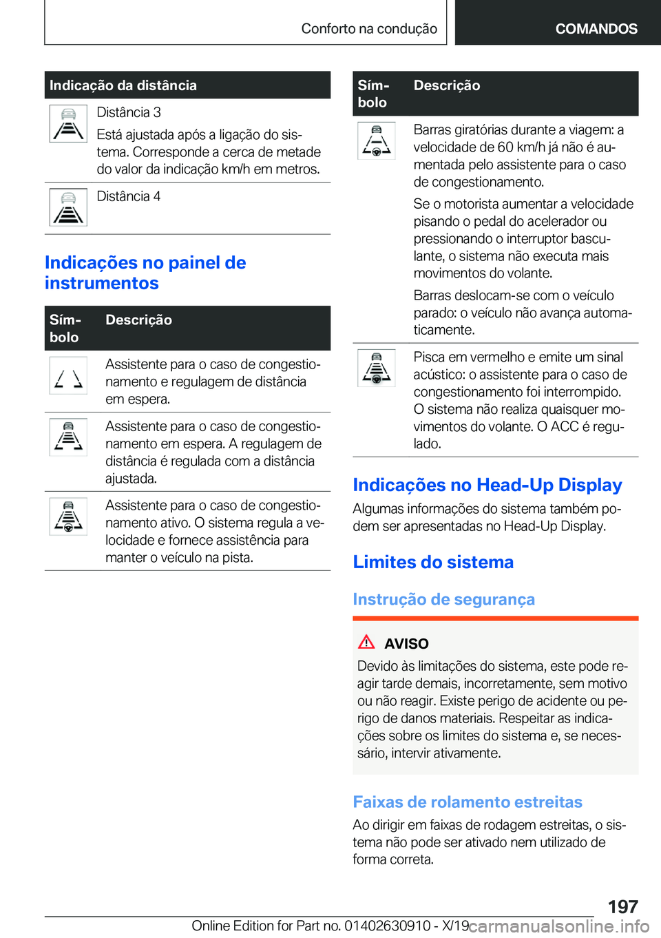 BMW X2 2020  Manual do condutor (in Portuguese) �I�n�d�i�c�a�