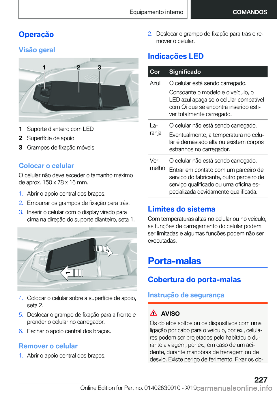 BMW X2 2020  Manual do condutor (in Portuguese) �O�p�e�r�a�