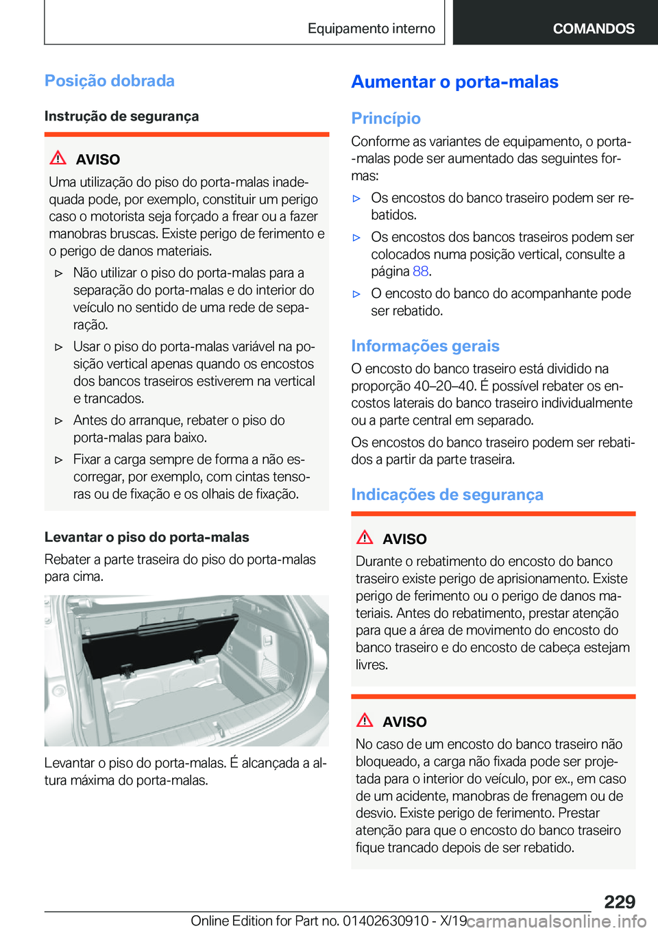 BMW X2 2020  Manual do condutor (in Portuguese) �P�o�s�i�